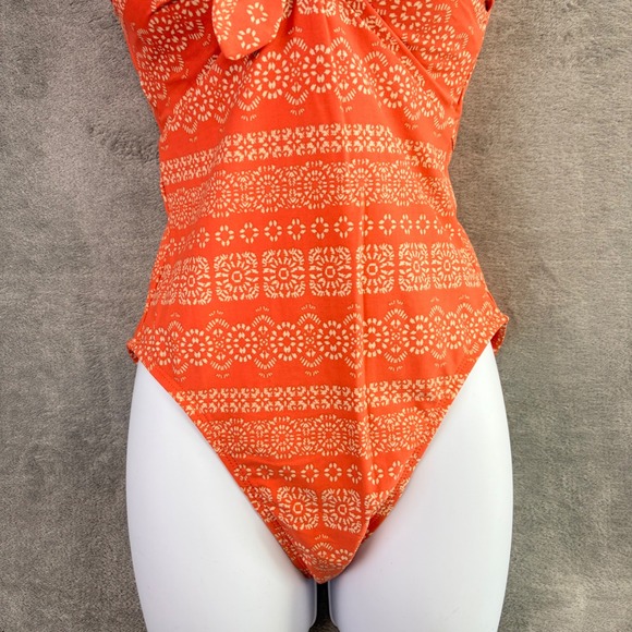 Robin Piccone 6 Swimsuit Isla Plunge One Piece Body Shaping Terracotta NWOT - Picture 7 of 12